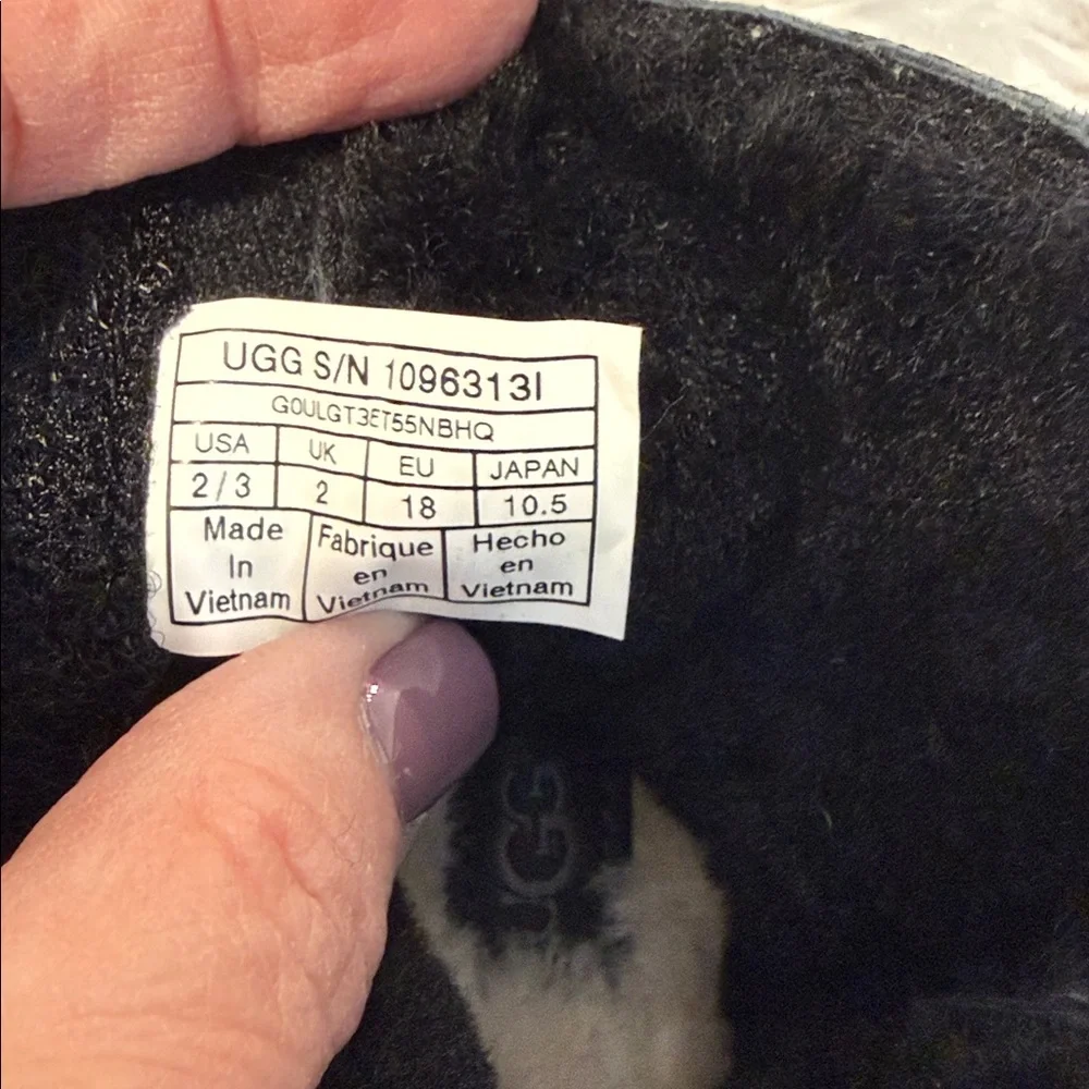 UGG Keelan Black Glitter Winter Boots Baby Girl Size 2/3